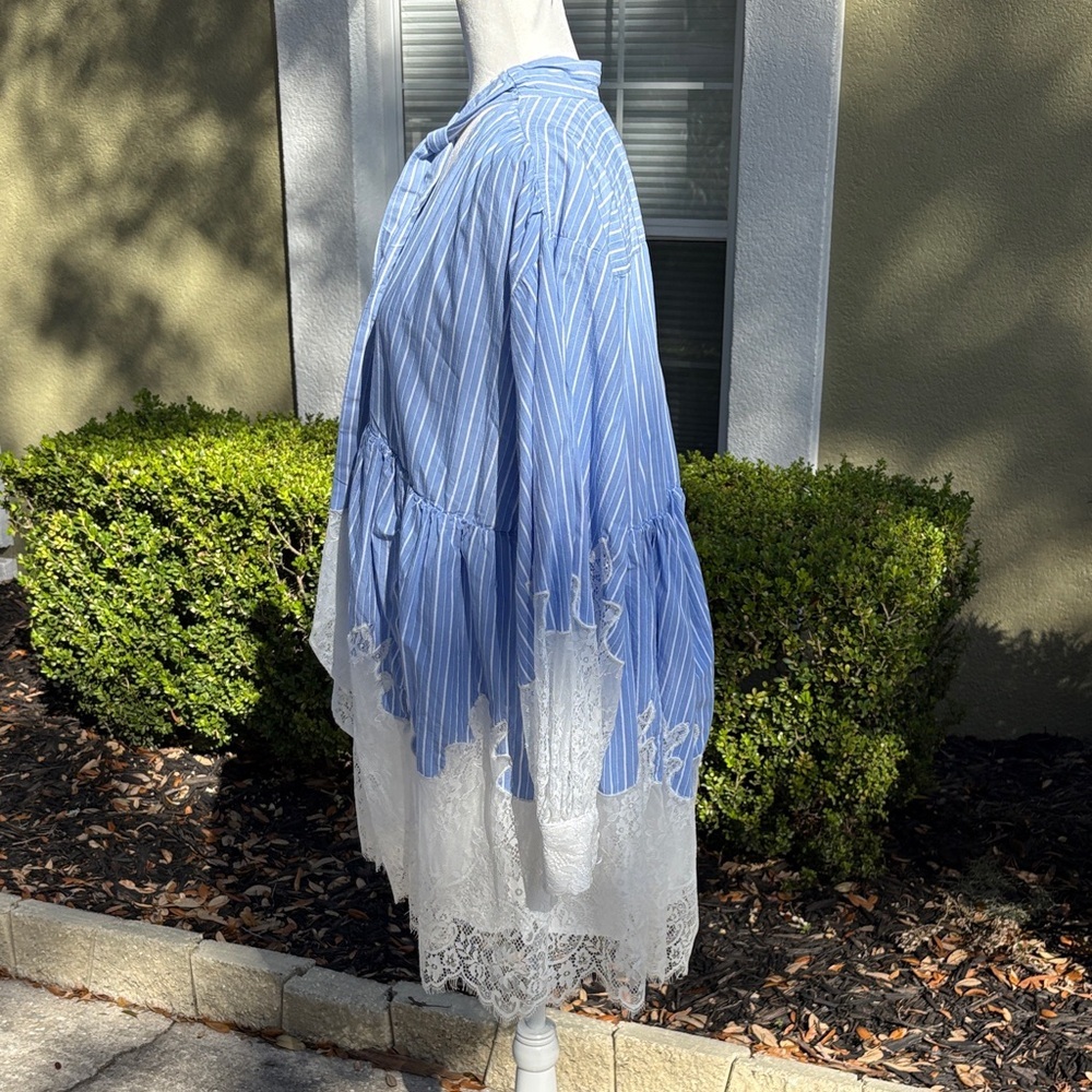 Anthropologie Maeve V-Neck Ombre Lace Mini Shirt Dress NWOT - Picture 8 of 17